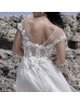 Cap Sleeves Ivory 3D Lace Tulle Gorgeous Wedding Dress Cap Sleeves Ivory 3D Lace Tulle Gorgeous Wedding Dress